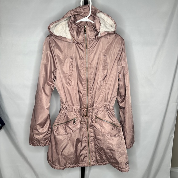 😍 Snobbish Pink Fur Lined Long Winter Coat Size 1X - Picture 1 of 6